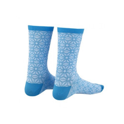 ponožky Supacaz Asanoha, white/neon blue